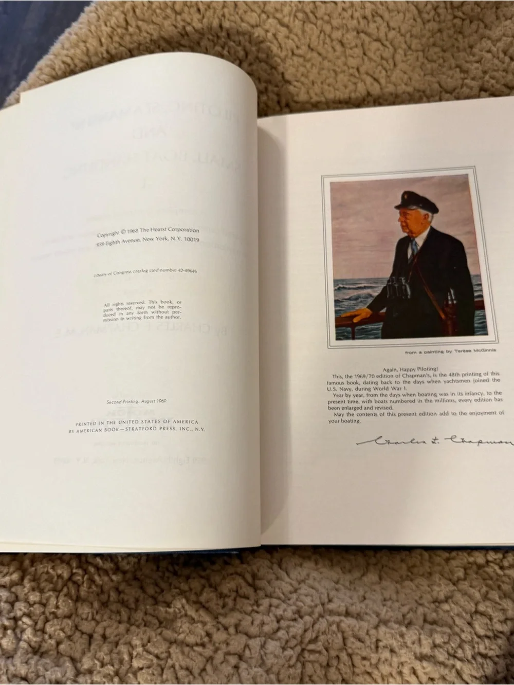 Piloting seamanship & small boat handling hardcover book writing on front page